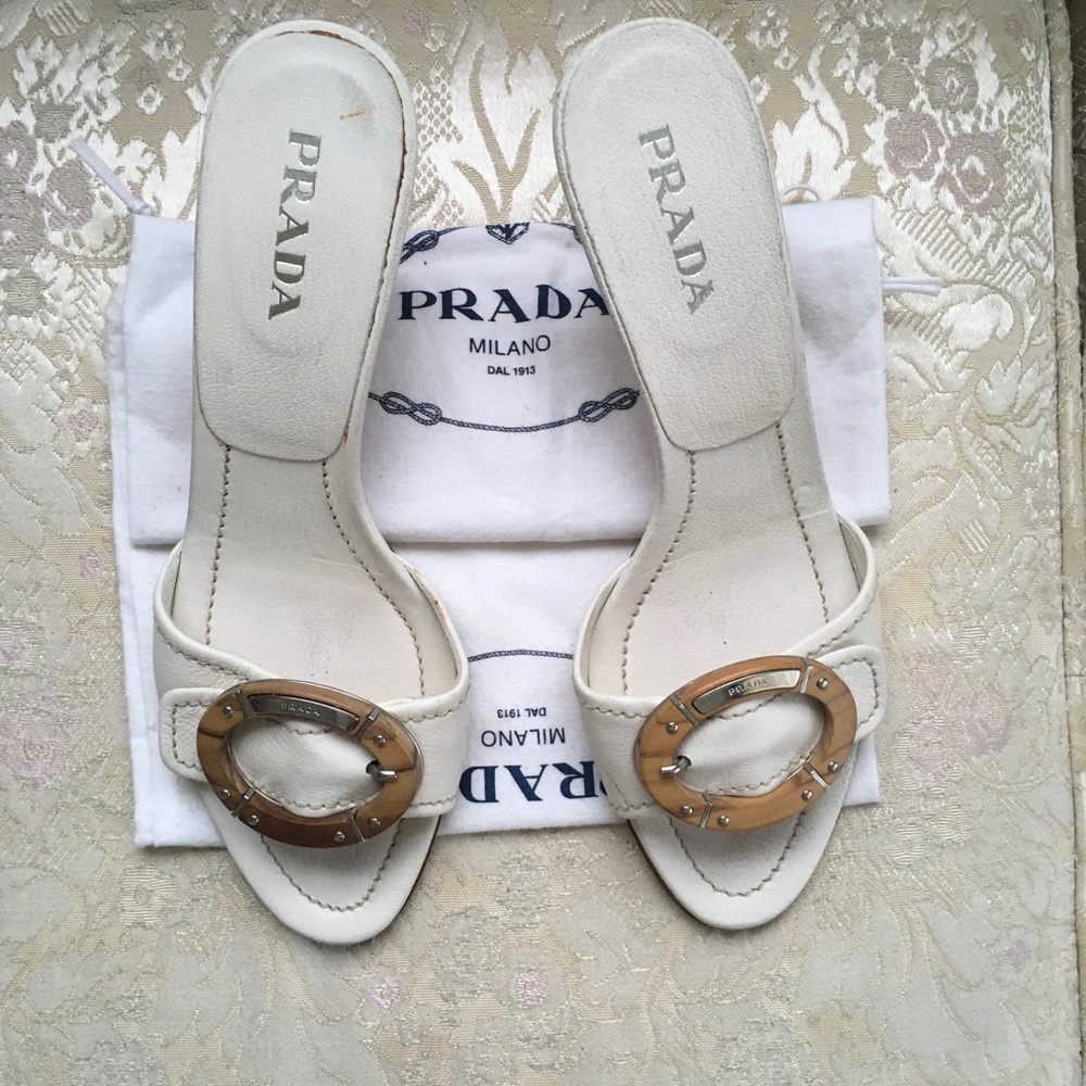 Authentic Prada Vintage Leather Sandals 7 M - Picture 5 of 10